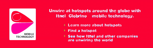 Unwire at hotspots around the globe with Itnel Clobrino mobile technology.